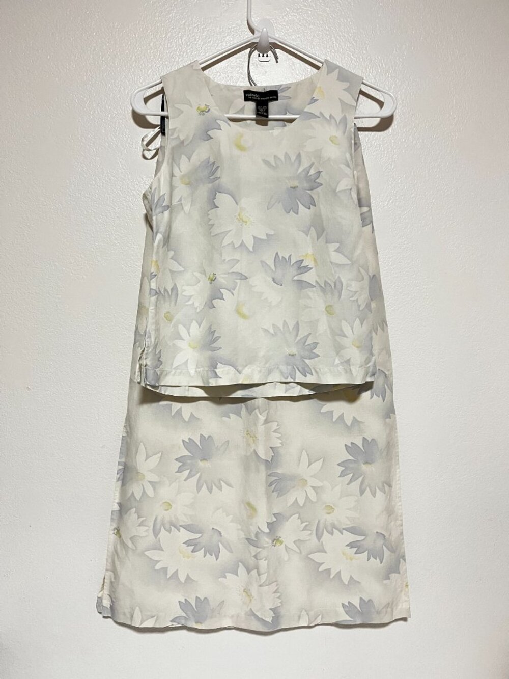 VALERIE STEVENS 2-PC SET Maxi Skirt & Sleeveless Top SIZE-PS Linen/Silk-Preowned